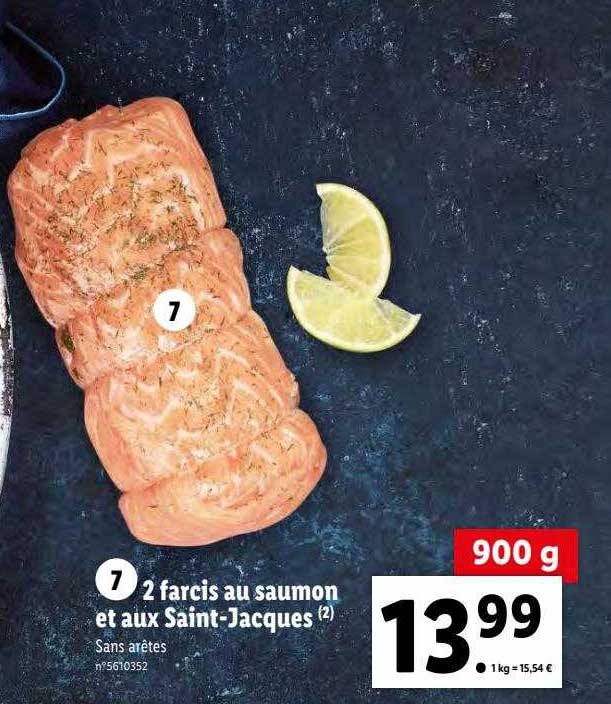 2 farcis au saumon et aux saint-jacques