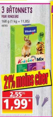 3 bâtonnets pour rongeurs vitakraft