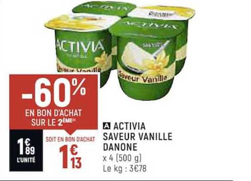 Activia Saveur Vanille Danone