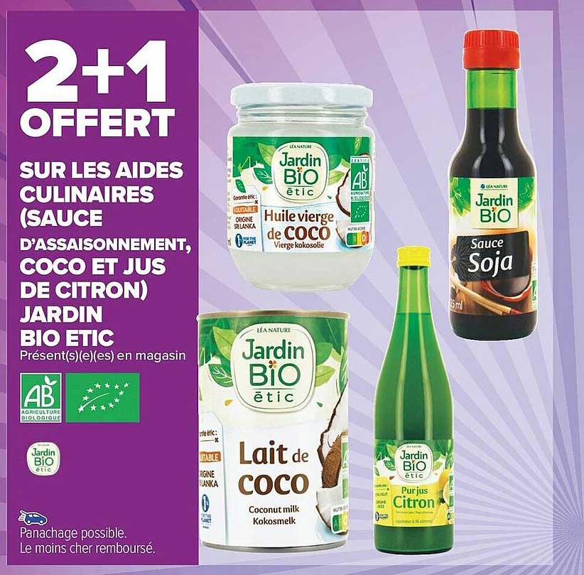 aides culinaires (sauce d'assaisonnement, coco et jus de citron) jardin bio étic