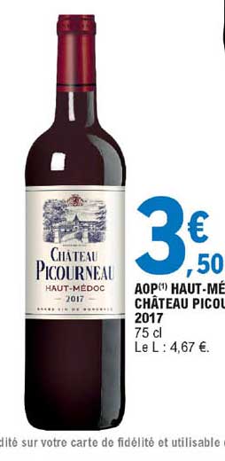 aop haut-médoc château picourneau 2017