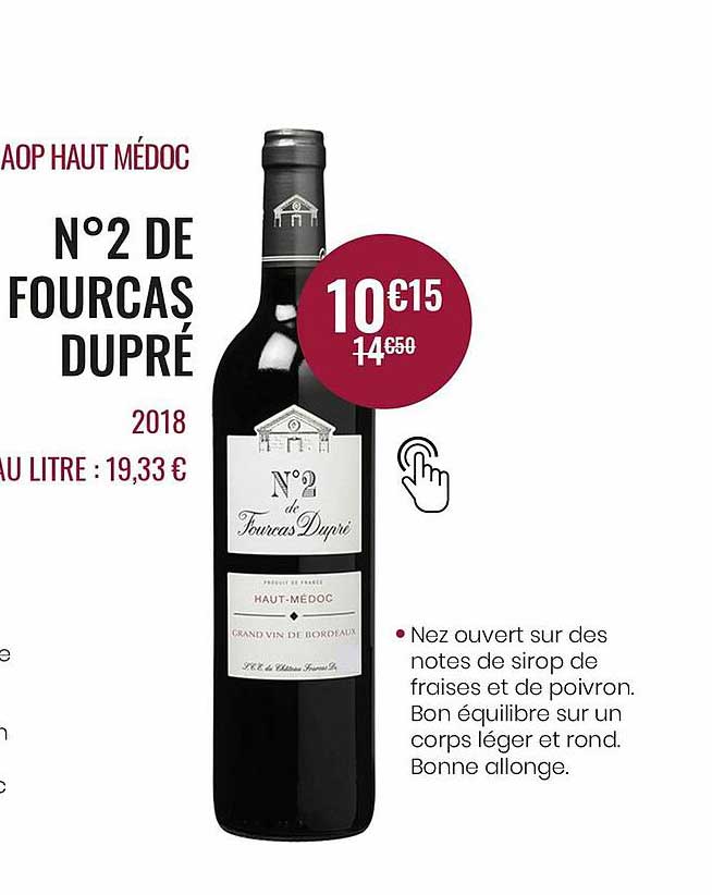 aop haut médoc n°2 de fourcas dupré 2018