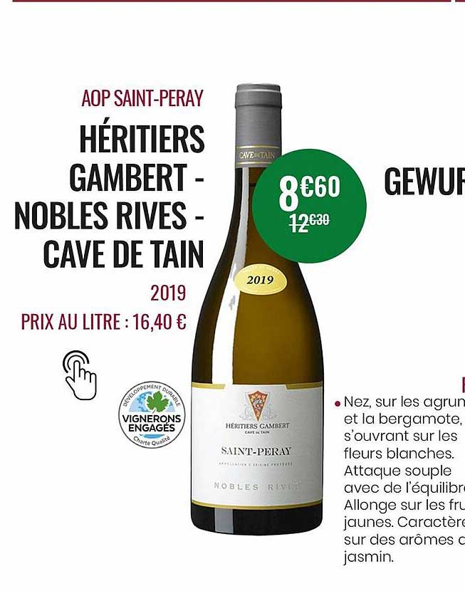 aop saint-peray héritiers gambert - nobles rives - cave de tain