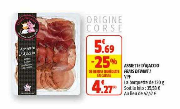 assiette d'ajaccio frais devant !