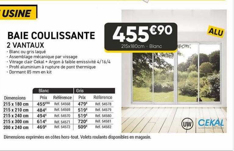 baie coulissante 2 vantaux