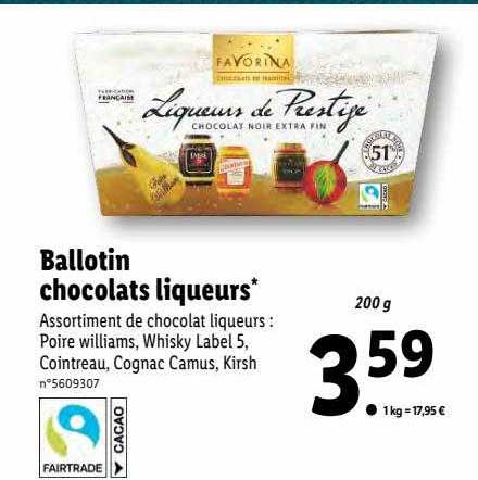 ballotin chocolats liqueurs favorina