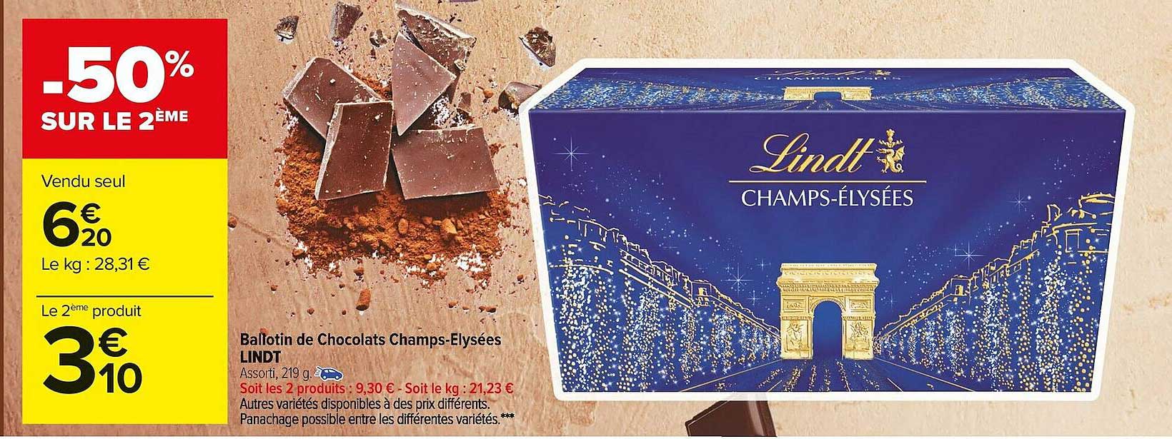 ballotin de chocolats champs-élysées lindt