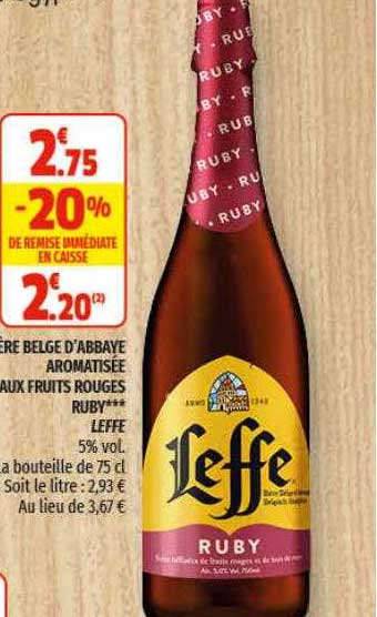Bière Belge D'abbaye Aromatisée Aux Fruits Rouges Ruby Leffe