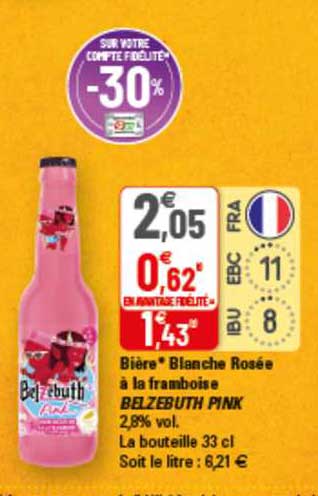 bière blanche rosée à la framboise belzebuth pink