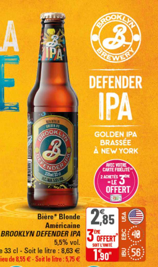 bière blonde américaine brooklyn defender ipa