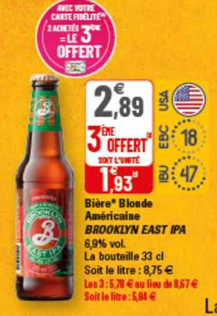 bière blonde américaine brooklyn east ipa