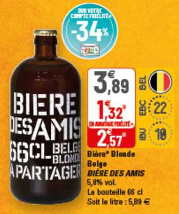 bière blonde belge bière des amis