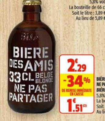 Bière Blonde Belge Ne Pas Partager Bière Des Amis