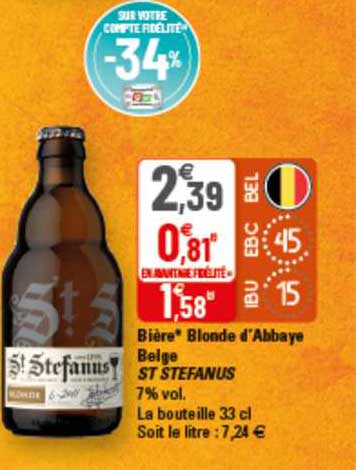 bière blonde d'abbaye belge st stefanus