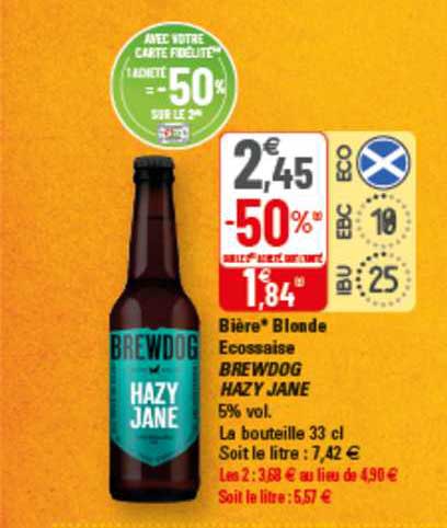 bière blonde écossaise brewdog hazy jane