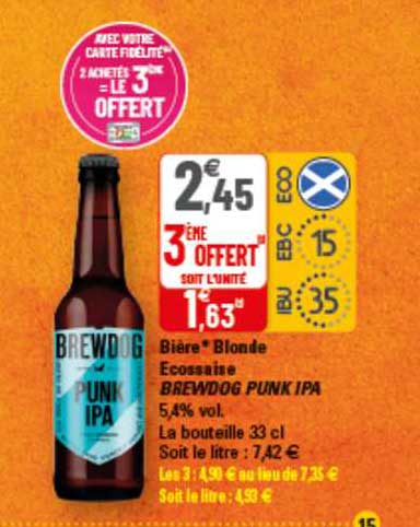 Bière Blonde écossaise Brewdog Punk Ipa
