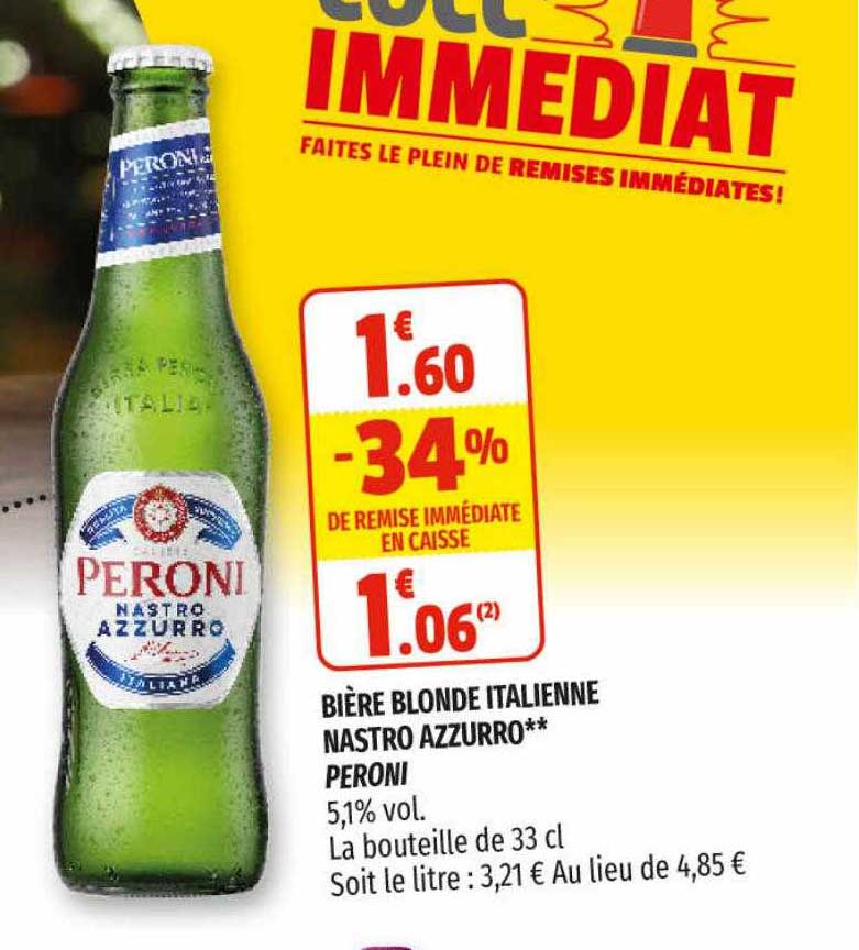 bière blonde italienne nastro azzurro peroni