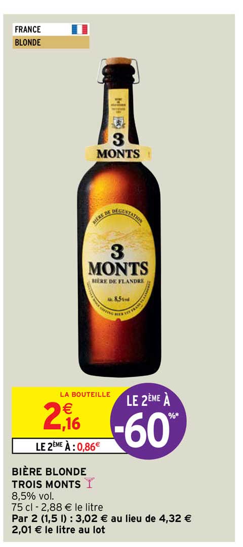 bière blonde trois monts