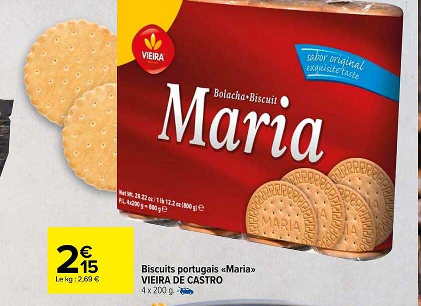 biscuits portugais «maria» vieira de castro