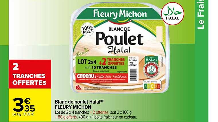 blanc de poulet halal fleury michon