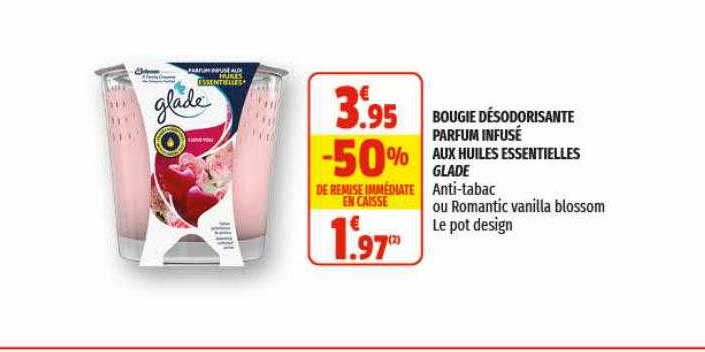 bougie désodorisante parfum infusé aux huiles essentielles glade