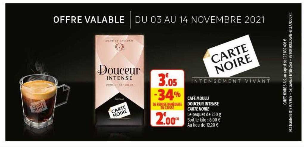 Café Moulu Douceur Intense Carte Noire