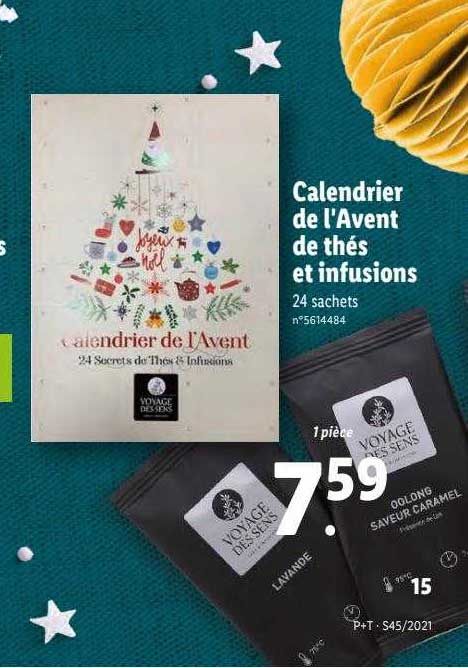 calendrier de l'avent de thés et infusions