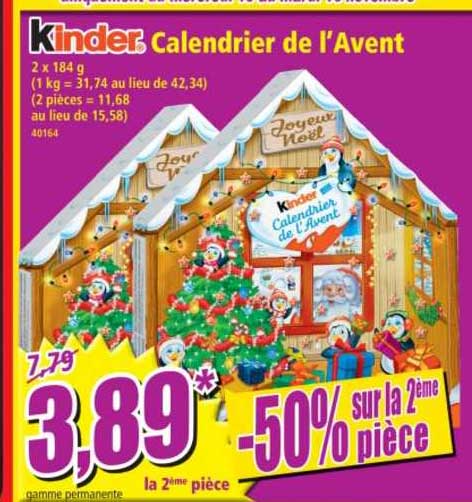 calendrier de l'avent kinder