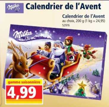 calendrier de l'avent milka