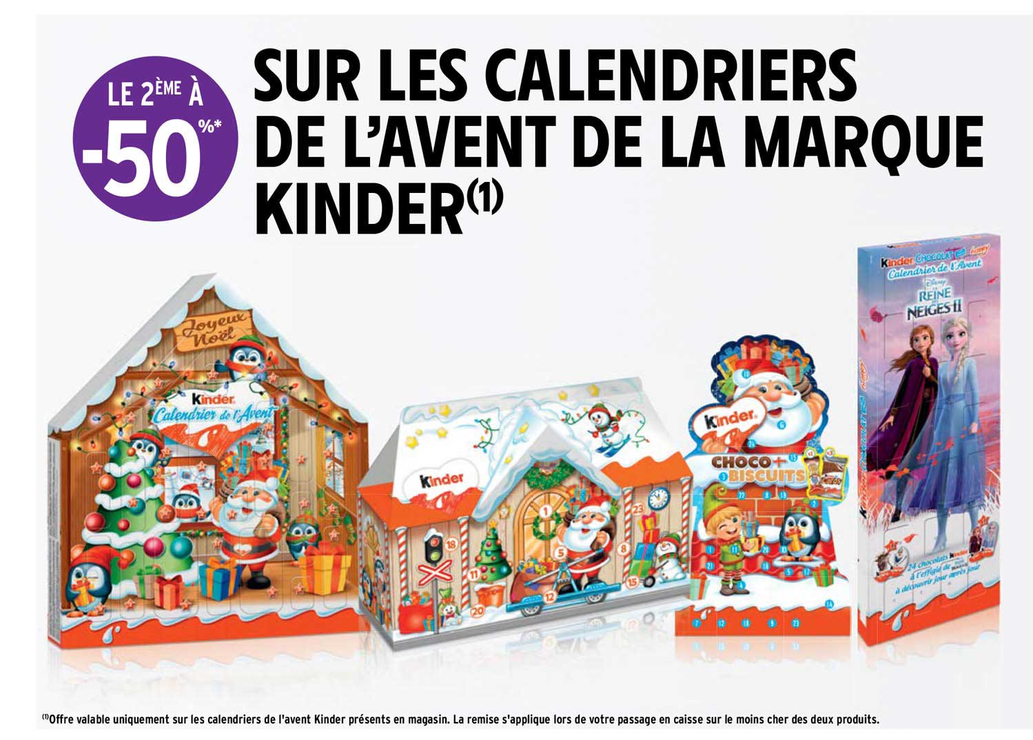 calendriers de l'avent de la marque kinder
