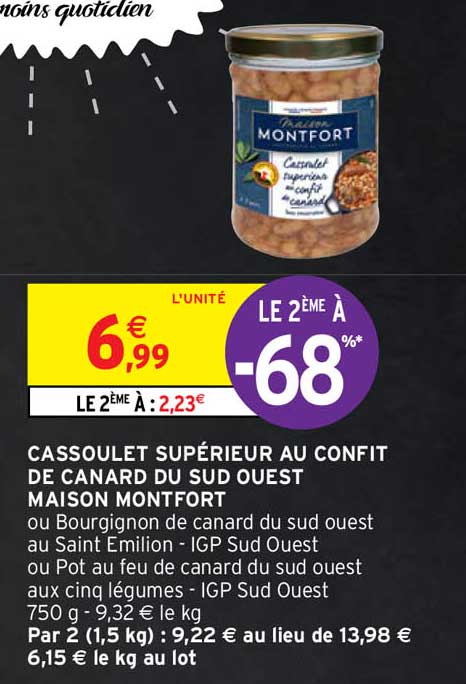 Cassoulet Supérieur Au Confit De Canard Du Sud Ouest Maison Montfort
