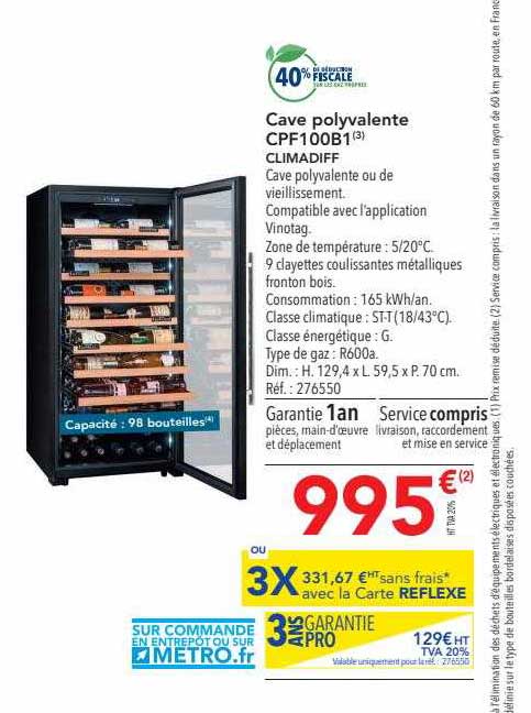 cave polyvalente cpf100b1 climadiff