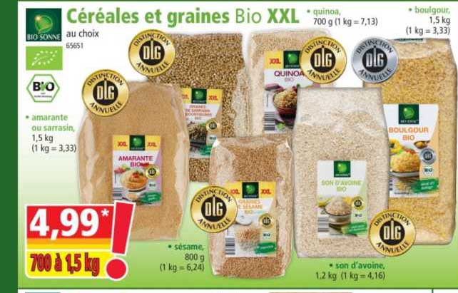 Céréales Et Graines Bio Xxl Bio Sonne