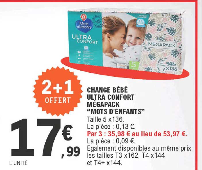change bébé ultra confort mégapack "mots d'enfants"