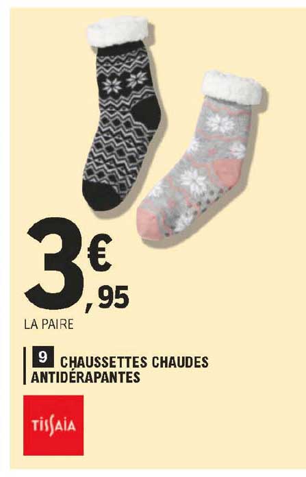 chaussettes chaudes antidérapantes tissaia