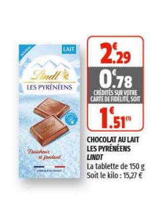 Chocolat Au Lait Les Pyrénéens Lindt