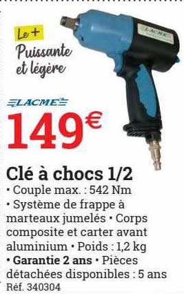 clé à chocs 1-2 lacme