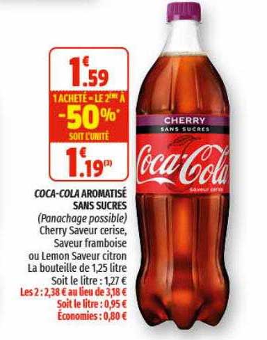 coca-cola aromatisé sans sucres