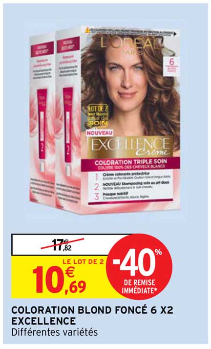 Coloration Blond Foncé 6 X2 Excellence