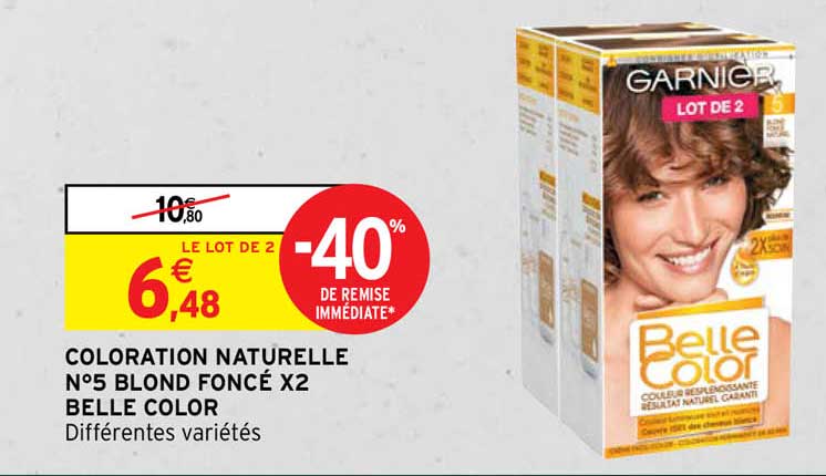 coloration naturelle n°5 blond foncé x2 belle color