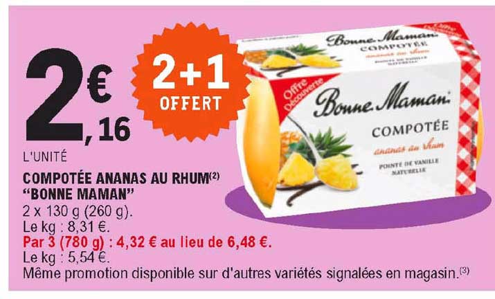 compotée ananas au rhum "bonne maman"