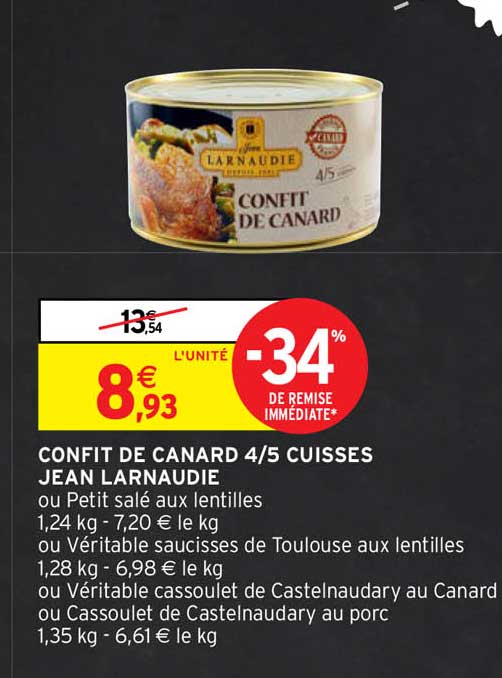 Confit De Canard 4-5 Cuisses Jean Larnaudie