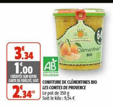confiture de clémentines bio les comtes de provence