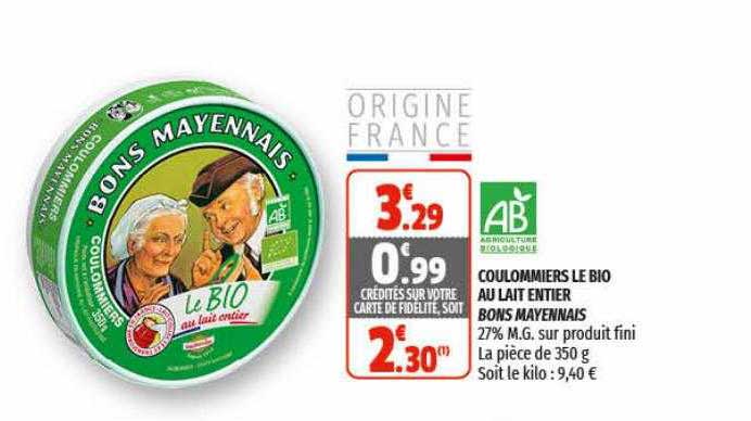 coulommiers le bio au lait entier bons mayennais
