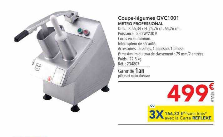 coupe-légumes gvc1001 metro professional