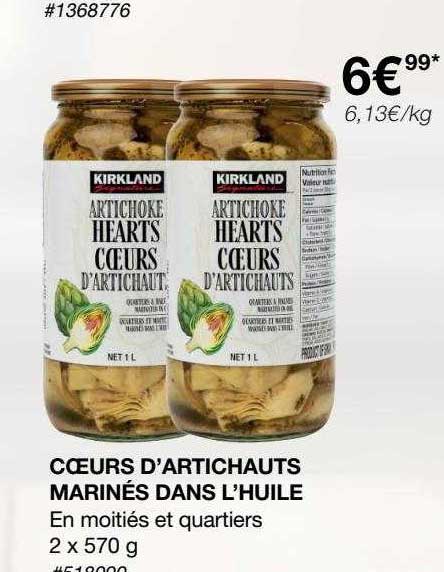 cœurs d'artichauts marinés dans l'huile