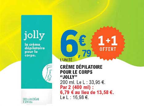 Crème Dépilatoire Pour Le Corps "jolly"