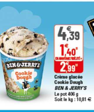 crème glacée cookie dough ben & jerry's