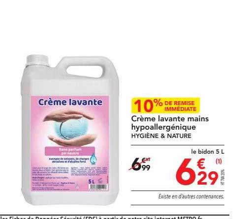 crème lavante mains hypoallergénique hygiène & nature