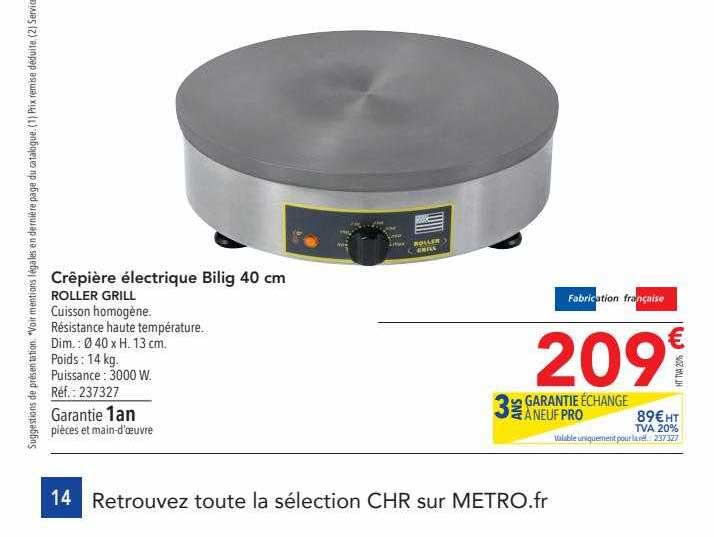 Crêpière électrique Bilig 40 Cm Roller Grill